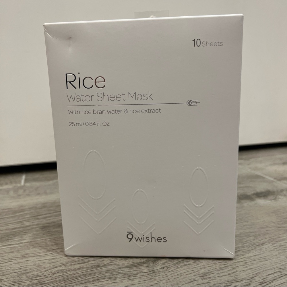9 WISHES Rice Water Sheet Mask 10 Sheets  0.84oz NIB Exp‎ 8/19/2027